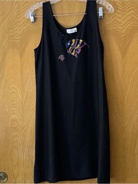 Vintage Connie Choi Black Fish Tank Mini Dress Art To Wear Size Small
